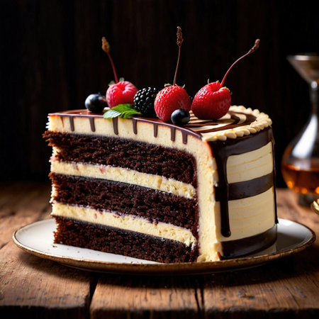 Zebra Cake , traditional popular sweet dessert cakeの素材