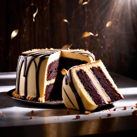 Zebra Cake , traditional popular sweet dessert cakeの素材