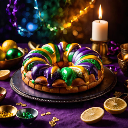 King Cake , traditional popular sweet dessert cakeの素材