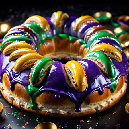 King Cake , traditional popular sweet dessert cakeの素材