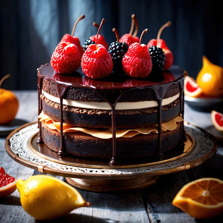 Dobos Torte , traditional popular sweet dessert cakeの素材