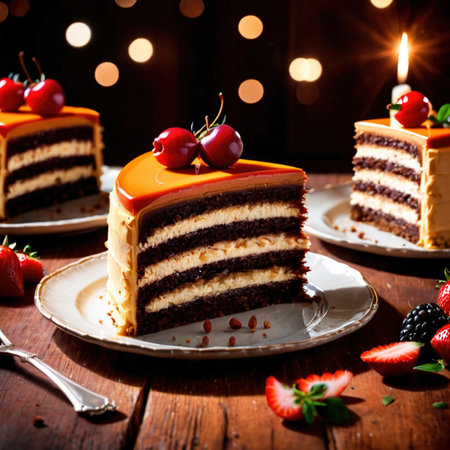 Dobos Torte , traditional popular sweet dessert cakeの素材