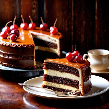 Dobos Torte , traditional popular sweet dessert cakeの素材