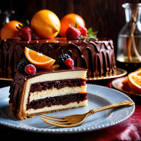 Dobos Torte , traditional popular sweet dessert cakeの素材