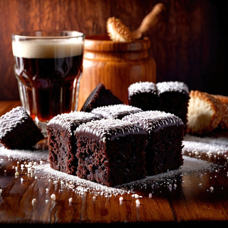 Lamington , traditional popular sweet dessert cakeの素材