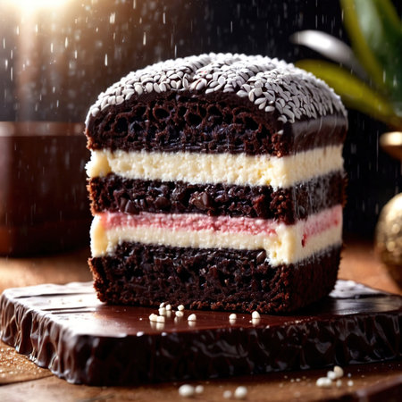 Lamington , traditional popular sweet dessert cakeの素材