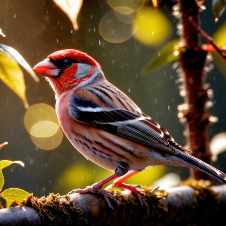 Finch wild animal living in nature, part of ecosystemの素材
