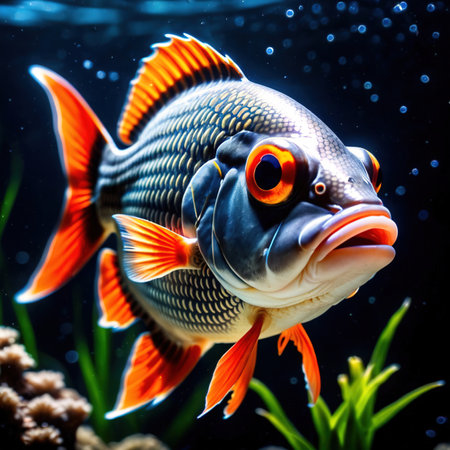 Fish wild animal living in nature, part of ecosystemの素材