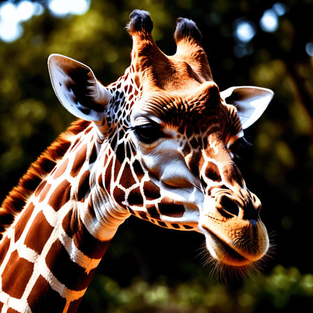 Giraffe wild animal living in nature, part of ecosystemの素材