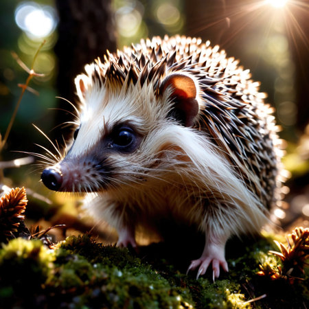 Hedgehog wild animal living in nature, part of ecosystemの素材