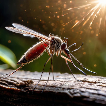 Mosquito wild animal living in nature, part of ecosystemの素材
