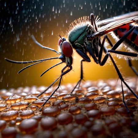 Mosquito wild animal living in nature, part of ecosystemの素材