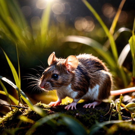 Mouse wild animal living in nature, part of ecosystemの素材