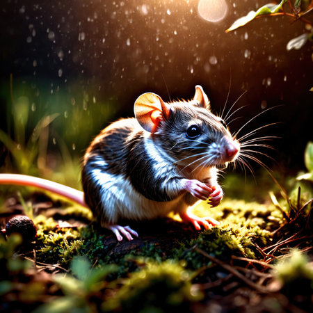 Mouse wild animal living in nature, part of ecosystemの素材