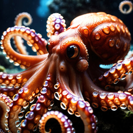 Octopus wild animal living in nature, part of ecosystemの素材