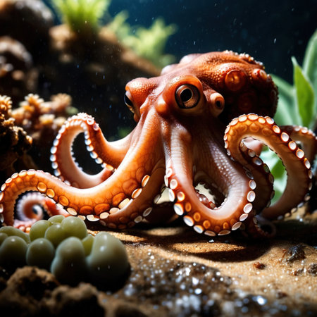 Octopus wild animal living in nature, part of ecosystemの素材