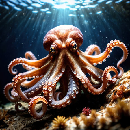 Octopus wild animal living in nature, part of ecosystemの素材