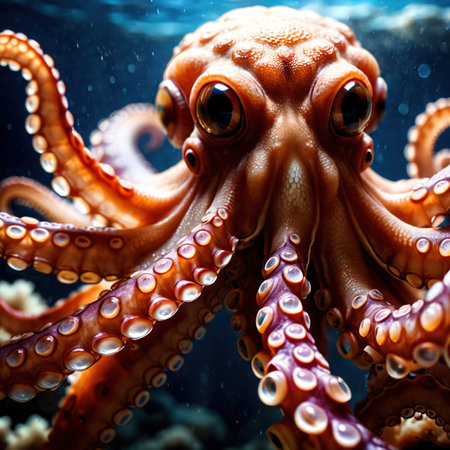 Octopus wild animal living in nature, part of ecosystemの素材