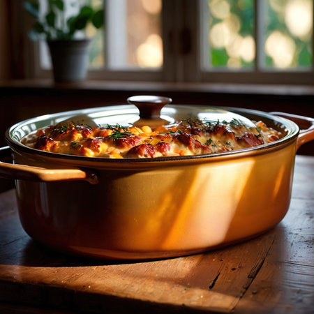 Caserole, oven baked home cooking comfort food mealの素材