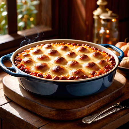 Caserole, oven baked home cooking comfort food mealの素材