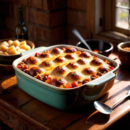 Caserole, oven baked home cooking comfort food mealの素材