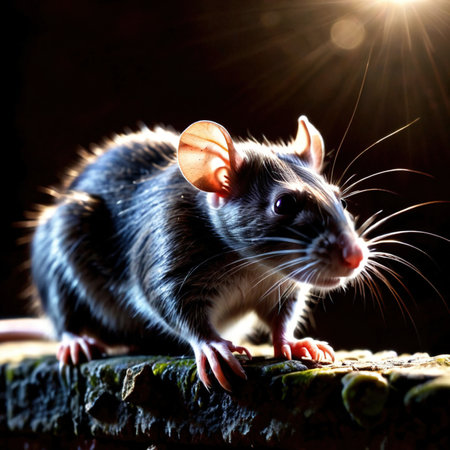 Rat wild animal living in nature, part of ecosystemの素材