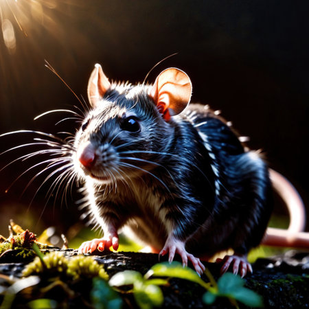 Rat wild animal living in nature, part of ecosystemの素材