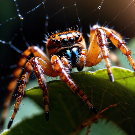 Spider wild animal living in nature, part of ecosystemの素材