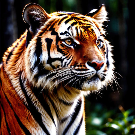 Tiger wild animal living in nature, part of ecosystemの素材