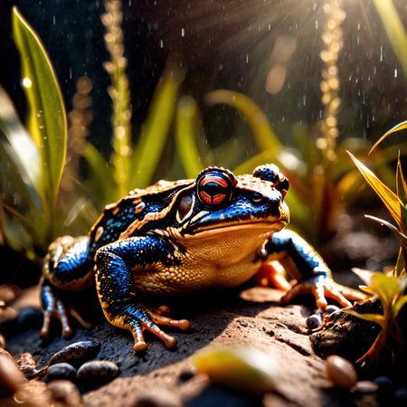 Toad wild animal living in nature, part of ecosystemの素材