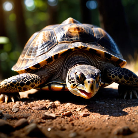 Turtle wild animal living in nature, part of ecosystemの素材