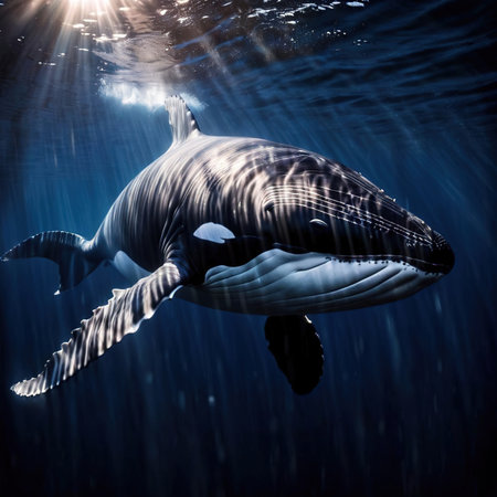 Whale wild animal living in nature, part of ecosystemの素材