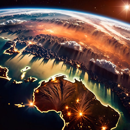 View of planet earth, the world globe, from outer spaceの素材