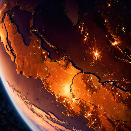 View of planet earth, the world globe, from outer spaceの素材