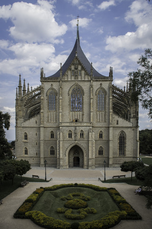 St. Barbara church in Kutna Hora with gardensの写真素材