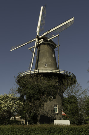 Old windmill in the garden (Netherlands, Leiden)の写真素材