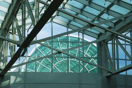Design of a roof. The roof of mall has a double problem: to pass a light stream and to protect from atmospheric precipitation. の写真素材