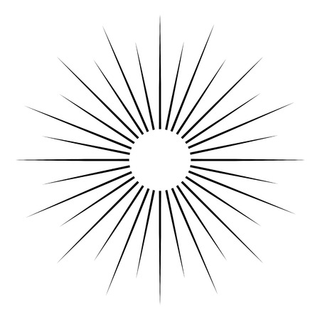 Sunbursts Vintage Lights. Design Elements. Illustrationのイラスト素材