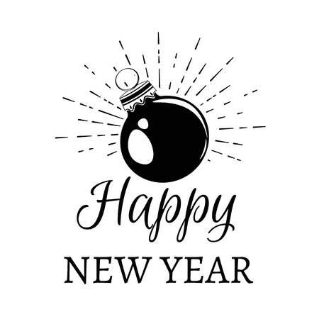 Christmas Greeting Card. Christmas tree toy. Happy New Year. Illustrationのイラスト素材