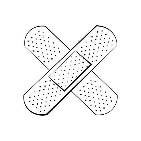 Medical plaster. Health care. Vector illustration isolated on white backgroundのイラスト素材