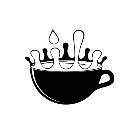 Milk cup splash. Vector illustration isolated on white backgroundのイラスト素材
