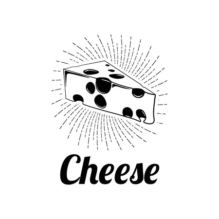 Cheese Icon Vector illustration isolated on white backgroundのイラスト素材