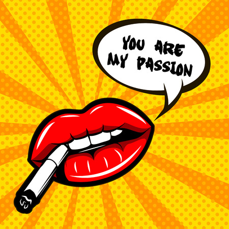 Woman lips illustration - You are my passion.のイラスト素材
