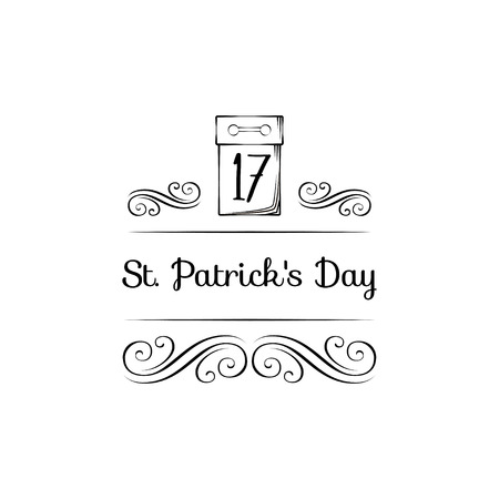 Tear-off calendar with the date 17 March to St. Patrick's Day. Vector illustration isolated on white backgroundのイラスト素材