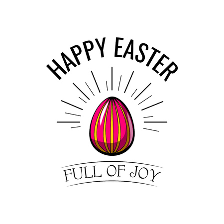 Happy Easter lettering for greeting card. Vector illustration. Full of Joy.のイラスト素材