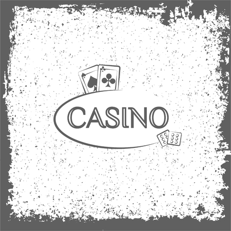 Casino label. Playing cards. Vector illustration vintageのイラスト素材