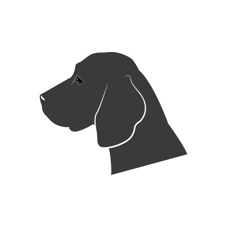 Dogs silhouette icon. Vector illustration isolated on white background.のイラスト素材