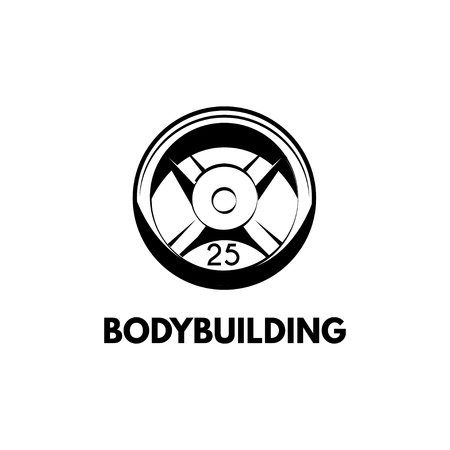 Weight dumbbell. Bodybuilding lettering. Vector illustration isolated on white background.のイラスト素材