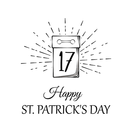 Saint Patrick's Day calendar icon.のイラスト素材