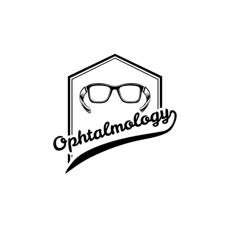 Eyeglasses. Ophthalmology badge.のイラスト素材